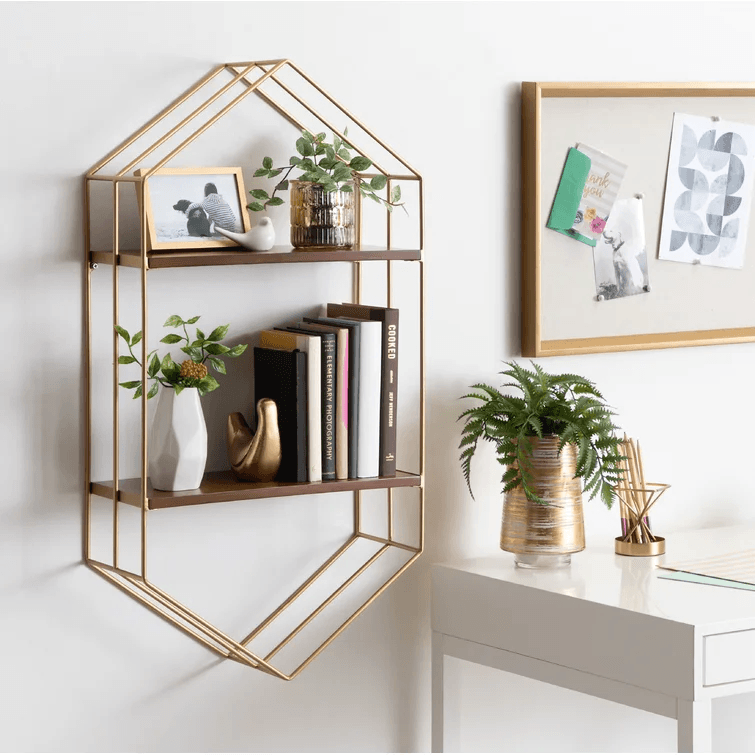Hexagon Metal Accent Shelf - The Linen House