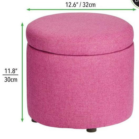 Design Modern Small Round Footstool Storage Ottoman Furniture Seat - The Linen House