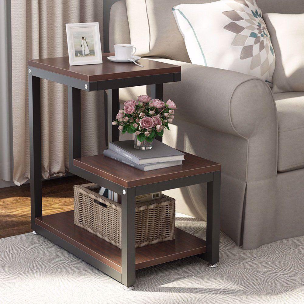 Rustic End Table 3-Tier Side Table - The Linen House