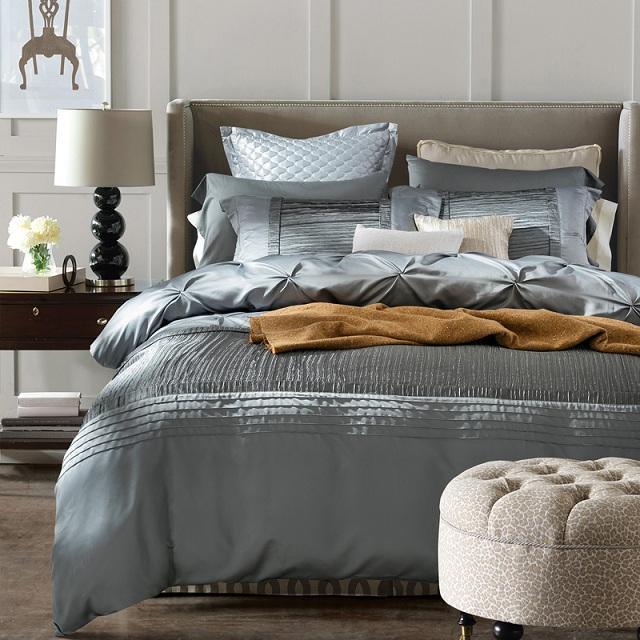 Grey Bridal Bedding Set with filling - The Linen House