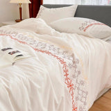 New Geometric Embroidery Duvet Set - The Linen House