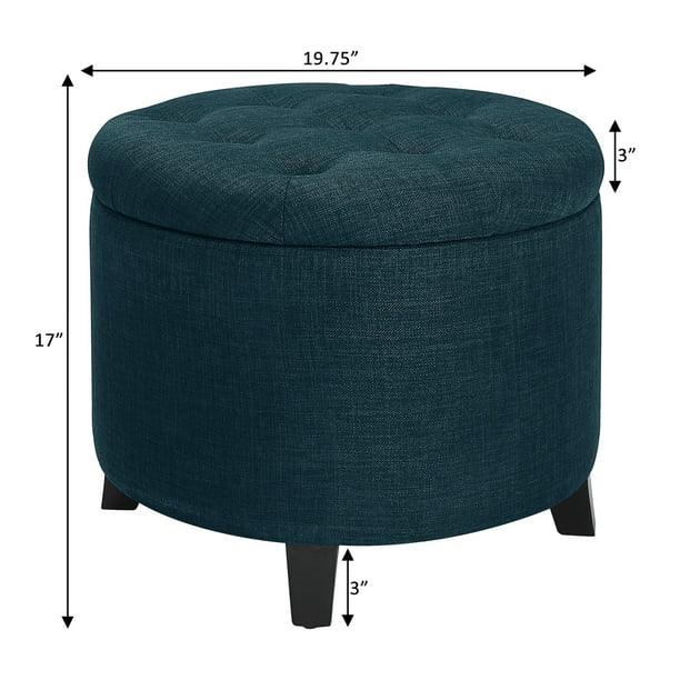 Round Storage Ottoman - The Linen House