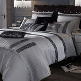 Glossy White Bridal Bedding Set with filling - The Linen House