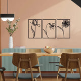 Flower Lineart Metal Wall Art Decor,Metal Wall Decor - The Linen House