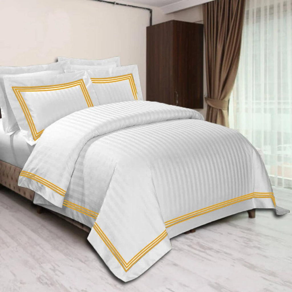 Satin stripe with Baratta Stitch - The Linen House
