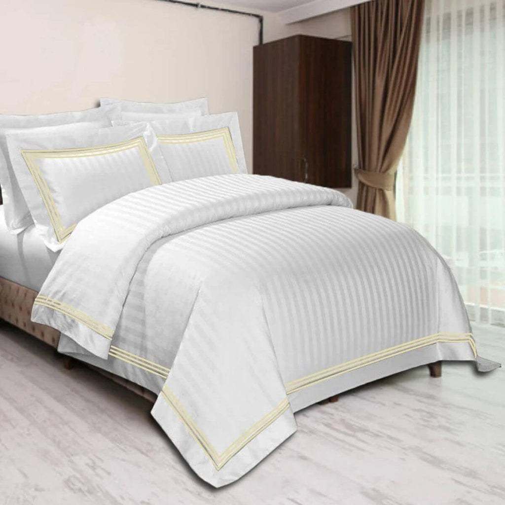 Satin stripe with Baratta Stitch - The Linen House