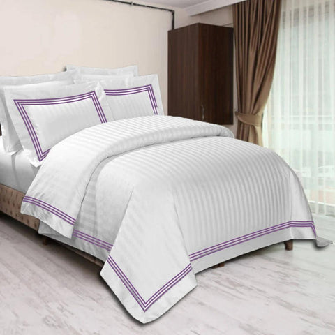 Satin stripe with Baratta Stitch - The Linen House