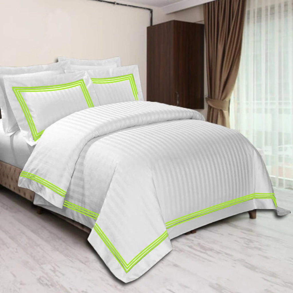 Satin stripe with Baratta Stitch - The Linen House