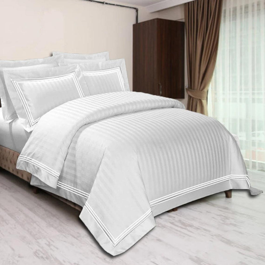 Satin stripe with Baratta Stitch - The Linen House