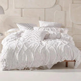 New Floral Tufted Cotton Duvet Cover Set - The Linen House