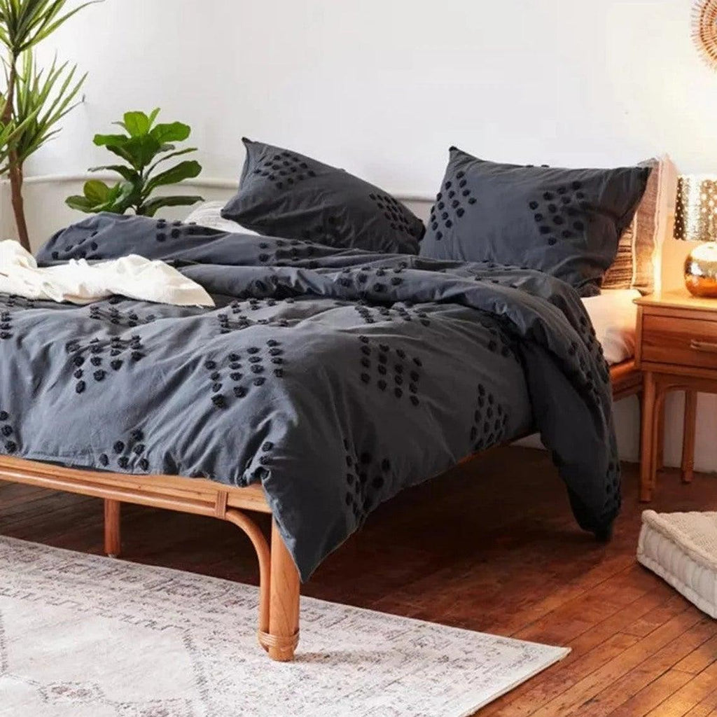 New Dots Tufted Cotton Duvet Cover Set - The Linen House