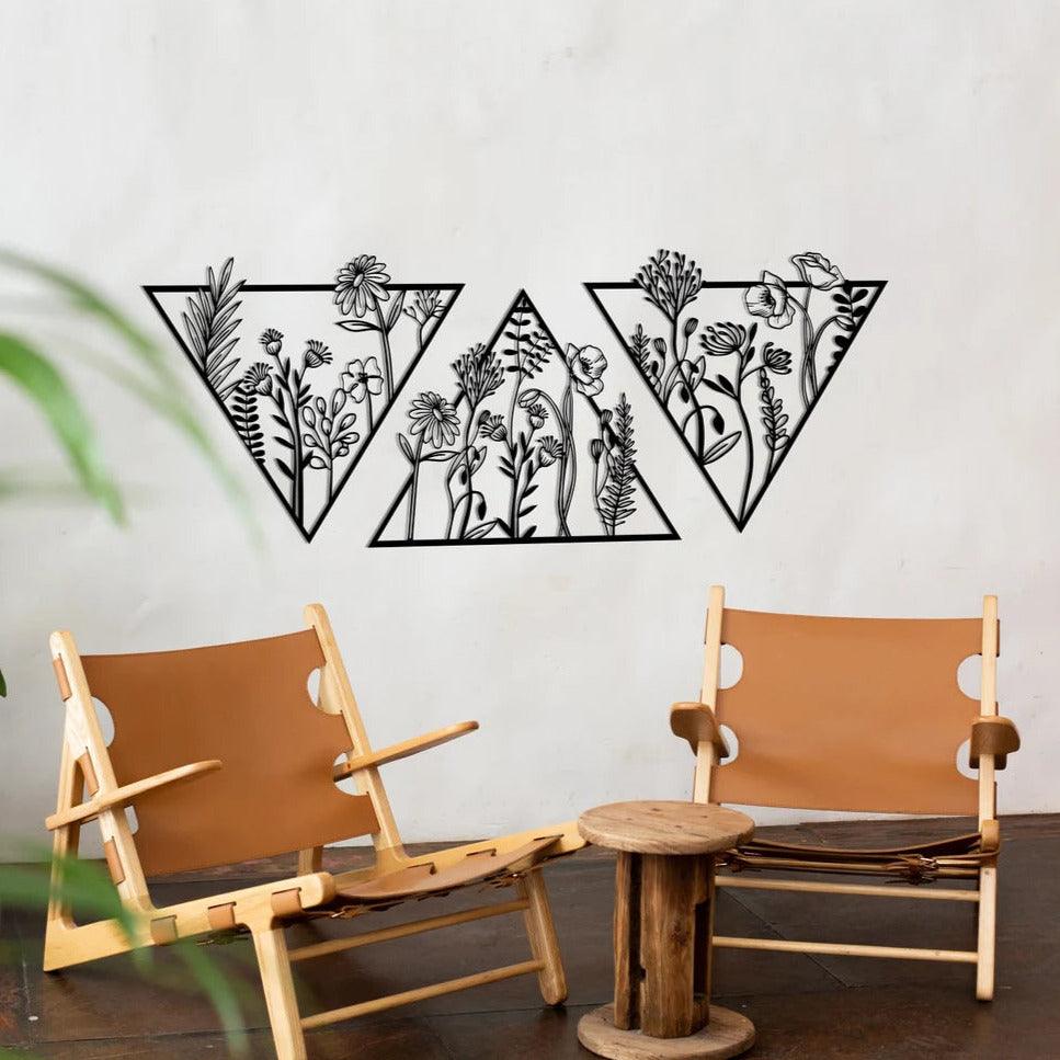 Modern Triangle Metal Wall Decor - Stylish Geometric Wall Art