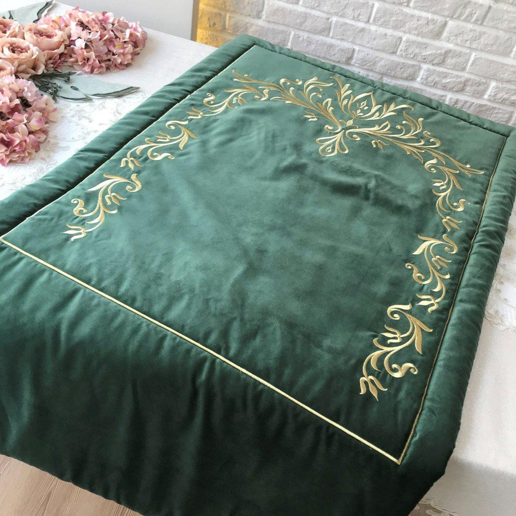 Embroidered Velvet Prayer Mat - The Linen House