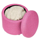 Design Modern Small Round Footstool Storage Ottoman Furniture Seat - The Linen House