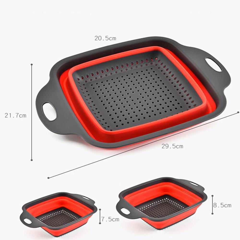 Foldable Drain Basket Plastic Fruit Basket Filter - The Linen House