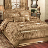 Silk Bridal Set (Golden) Silk Luxury Bridal TLH Bedding King 