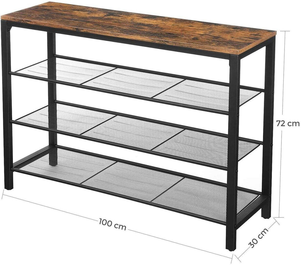 Roomy Industrial Style Shoe Rack - The Linen House