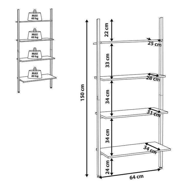 Ladder Shelf Dark Wood - The Linen House