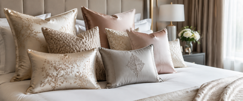Luxury Pillow Covers Collection - Silk, Embroidered &amp; Designer Pillow Cases