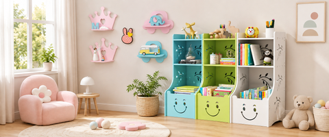 Kids Wall Shelves &amp; Floating Storage Racks Collection