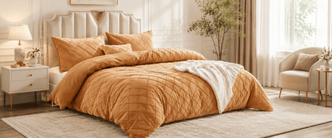 Velvet Pinch Pleat Duvet Set