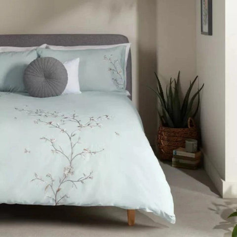 Chinese Blossom Embroidery Duvet Set - The Linen House