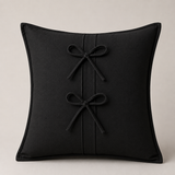 Luxury Cotton Cushion Cover with Double Bow Design