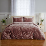 Plain Velvet Duvet Set Teapink