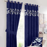 Luxury Velvet Floral Curtains – Lasercut Detailing for a Regal Look