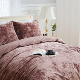 Plain Velvet Duvet Set Teapink - The Linen House