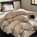 Ruffle Cotton Lace Duvet Set - The Linen House