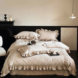 Ruffle Cotton Lace Duvet Set - The Linen House