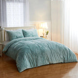 Plain Velvet Duvet Set (aqua)