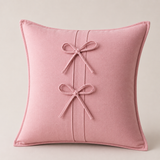 Luxury Cotton Cushion Cover with Double Bow Design