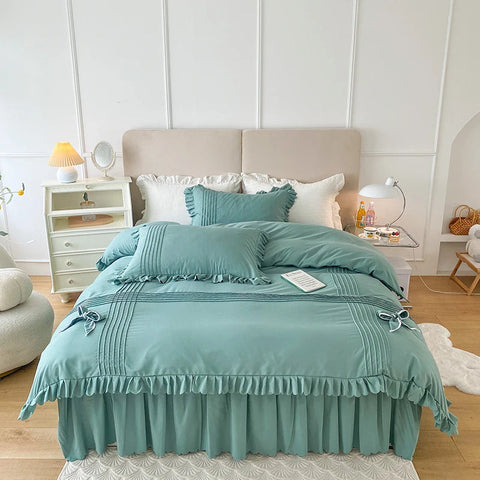 Ruffle With Pleat Duvet Set - The Linen House
