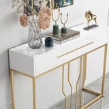 Modern Narrow Console Table with Storage Entryway Table with Drawers - The Linen House