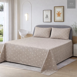 Beige Heart Print Bedsheet (3pcs)