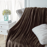 Soft Flannel Fleece Blanket in Brown