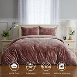 Plain Velvet Duvet Set Teapink