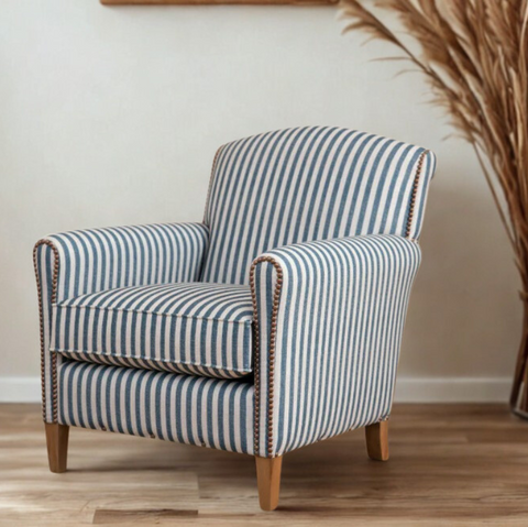 Accent Armchair With Stripe Design