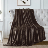 Soft Flannel Fleece Blanket in Brown