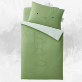 Dinosaur-Themed Kids Bedding Set with Embroidered Comforter & Pillow