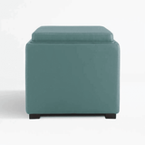 17" Leather Storage Ottoman - The Linen House