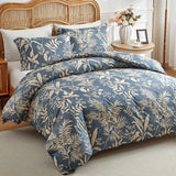 Luxury All-Season Blue Leaf Print Bedding Set – Soft, Comfortable & Breathable