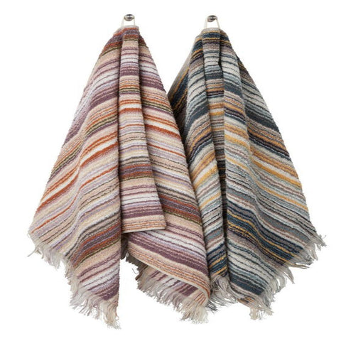Multi Lines 3 Piece Imported Bath Towel Set - The Linen House