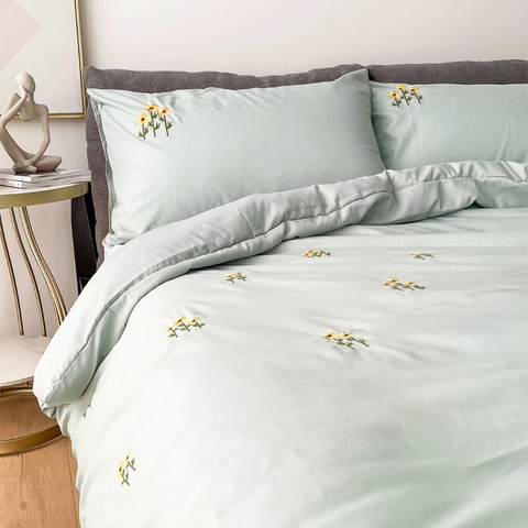 Sunflower Embroidered Bedsheet