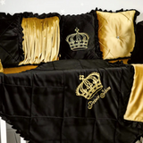 Baby Cot Set Black with Gold