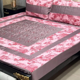 Embroidered Patch Work Bed Sheet (Tea Pink)