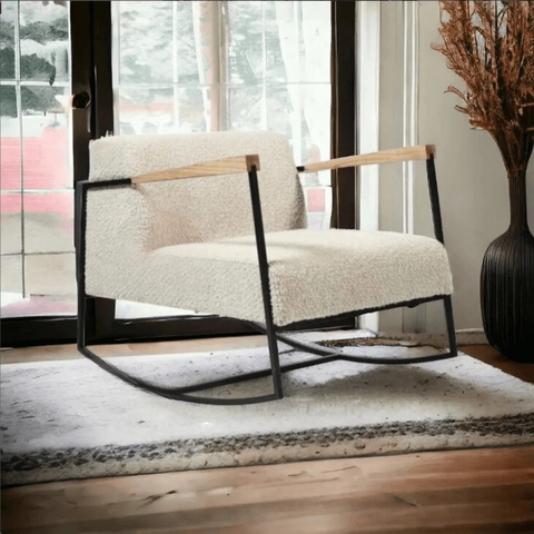Modern Stylish Armchair with Metal Frame - Sleek & Comfortable Seating