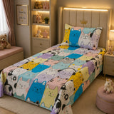 Happy Cats Multicolor Kids Bedsheet